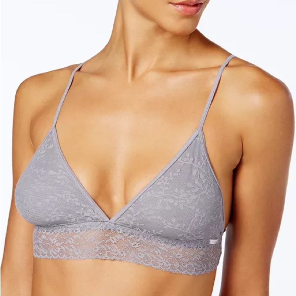 Calvin Klein Gray Lace Trim Bralette